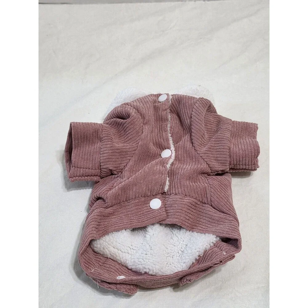 Holapet Corduroy Dusty Pink Dog Coat Size Small